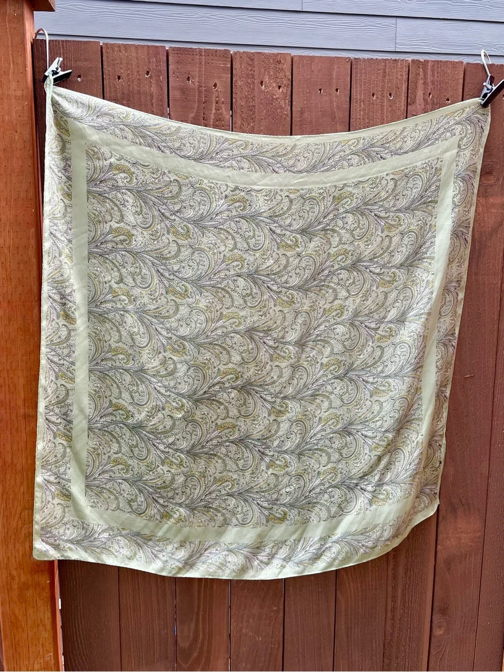 Vintage Glentex 💯 % Silk Scarf in Pale Sage